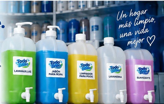 Productos de limpieza Todo Brillo en distintos colores